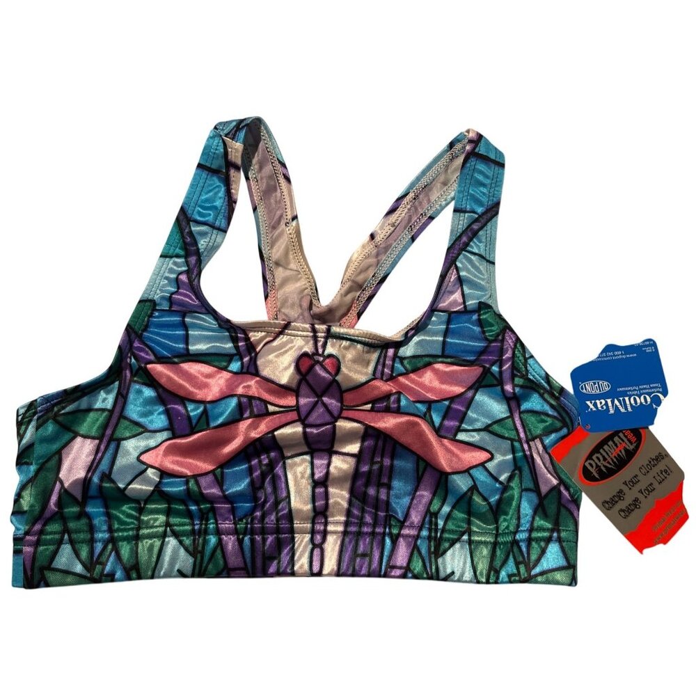 Primal Tiffany XL Dragonfly Racerback Sports Bra Coolmax Blend Womens Activewear